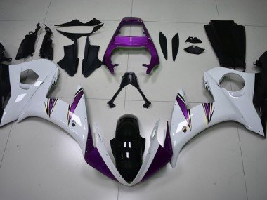 Acentos En Blanco Brillante & Morado 2003-2004 R6 Carenados Moto
