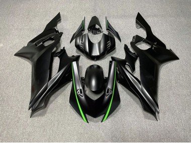 Acentos En Negro Mate & Verde 2017-2021 R6 Carenados Moto