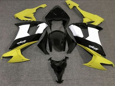 Amarillo Brillante Blanco & Negro 2008-2010 ZX10R Carenados Moto