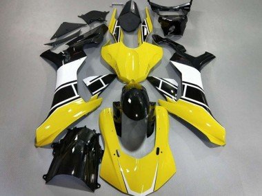 Amarillo Brillante Blanco & Negro 2015-2019 R1 Carenados Moto