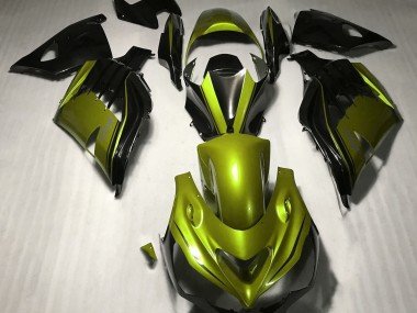 Amarillo Brillante & Negro 2012-2021 ZX14R Carenados Moto