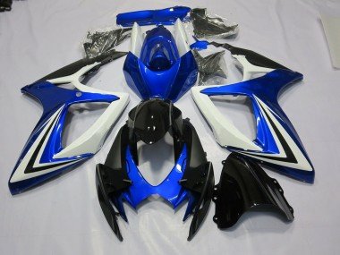 Azul Blanco & Negro 2006-2007 GSXR 600-750 Carenados Moto