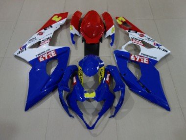 Azul Brillante / Blanco / Rojo 2005-2006 GSXR 1000 Carenados Moto