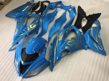 Azul Brillante Con Oro 2016-2019 ZX10R Carenados Moto
