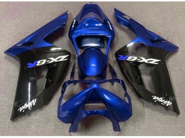 Azul Brillante & Negro 2003-2004 ZX6R Carenados Moto