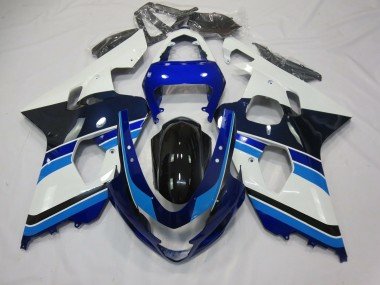 Azul Claro Blanco & Negro 2004-2005 GSXR 600-750 Carenados Moto