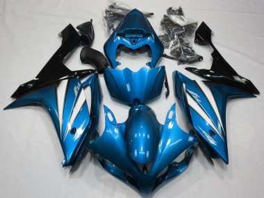 Azul Claro Blanco & Negro 2007-2008 R1 Carenados Moto