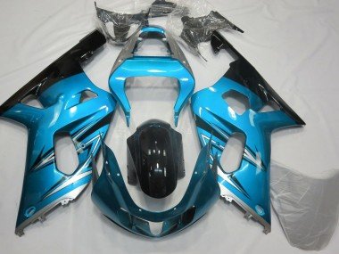 Azul Claro & Plateado 2001-2003 GSXR 600-750 Carenados Moto