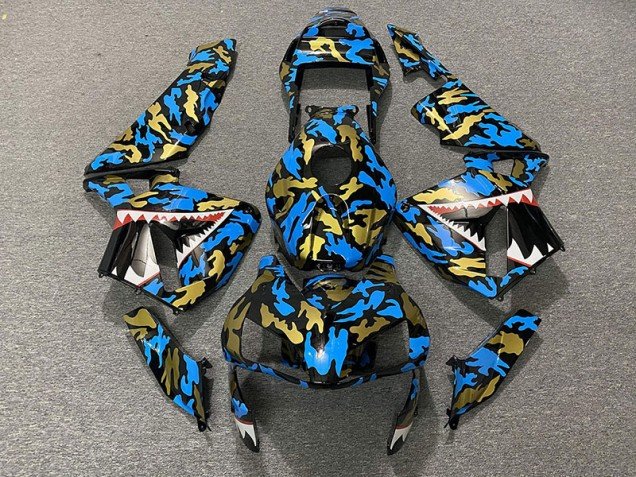 Azul & Dorado Camuflaje 2003-2004 CBR600RR Carenados Moto