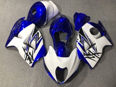 Blanco Brillante & Azul 1997-2007 GSXR 1300 Carenados Moto