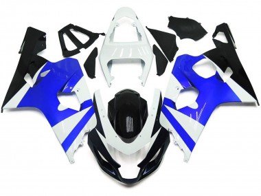 Blanco Brillante & Azul Brillante 2004-2005 GSXR 600-750 Carenados Moto
