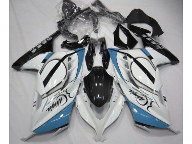 Blanco Brillante & Azul Claro 2013-2018 Ninja 300 Carenados Moto