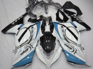 Blanco Brillante & Azul Claro 2013-2018 Ninja 300 Carenados Moto