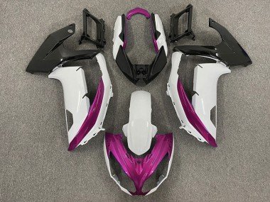 Blanco Brillante & Magenta 2012-2016 Ninja 650R Carenados Moto