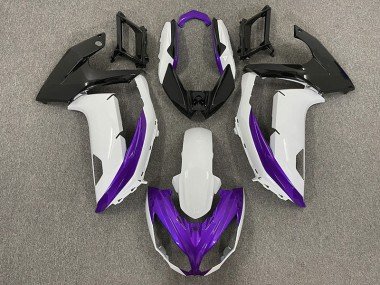 Blanco Brillante & Morado 2012-2016 Ninja 650R Carenados Moto
