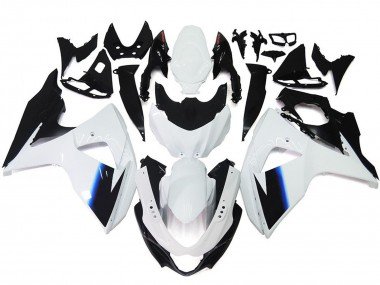 Blanco Brillante & Negro 2009-2016 GSXR 1000 Carenados Moto