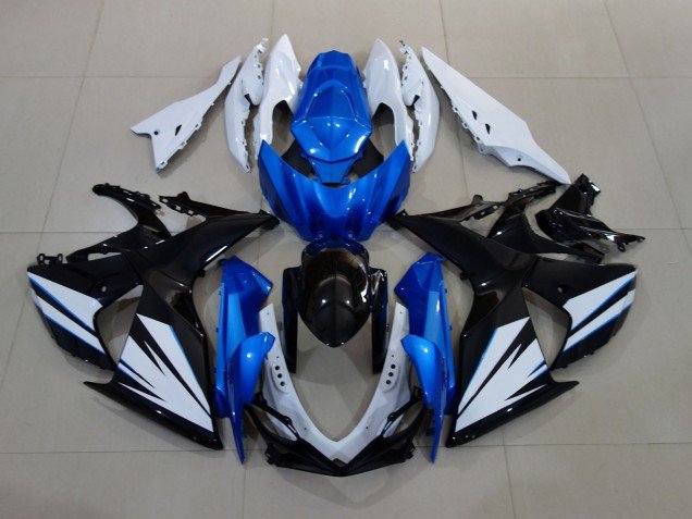 Blanco Brillante & Negro Con Rojo Azul Mate 2009-2016 GSXR 1000 Carenados Moto