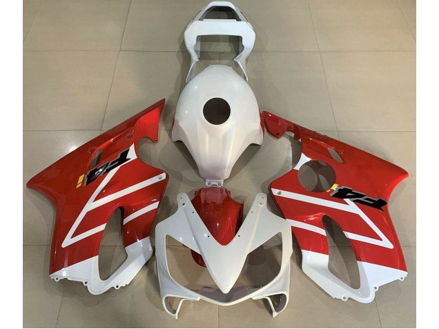 Blanco Brillante & Rojo 2001-2003 CBR600 F4i Carenados Moto
