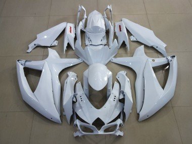 Blanco Brillante & Rojo 2008-2010 GSXR 600-750 Carenados Moto
