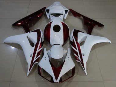 Blanco Brillante & Rojo Intenso 2006-2007 CBR1000RR Carenados Moto