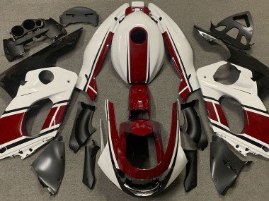Blanco Brillante & Rojo Oscuro 1998-2007 YZF600 Carenados Moto