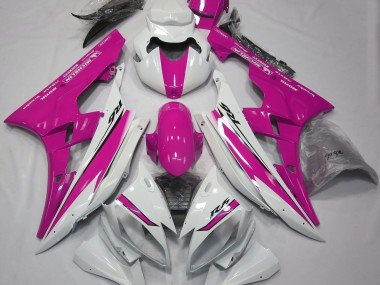 Blanco Brillante & Rosa 2006-2007 R6 Carenados Moto