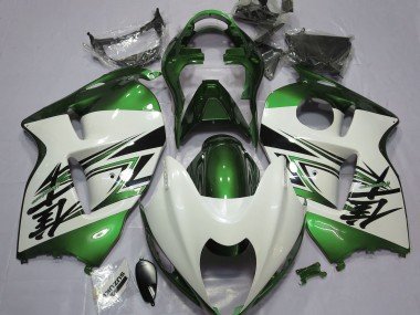 Blanco Brillante & Verde 1997-2007 GSXR 1300 Carenados Moto