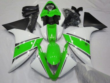 Blanco Brillante & Verde 2009-2011 R1 Carenados Moto