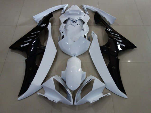 Blanco Brillo / Negro 2008-2016 R6 Carenados Moto