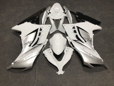 Blanco Brillo & Plata 2013-2018 Ninja 300 Carenados Moto