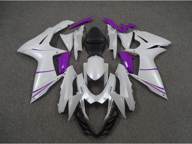 Blanco Perla & Morado 2011-2024 GSXR 600-750 Carenados Moto