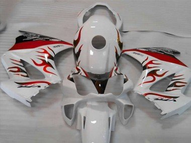 Blanco Rojo Llama 2002-2012 VFR800 Carenados Moto