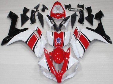 Blanco & Rojo OEM Estilo Brillante 2007-2008 R1 Carenados Moto