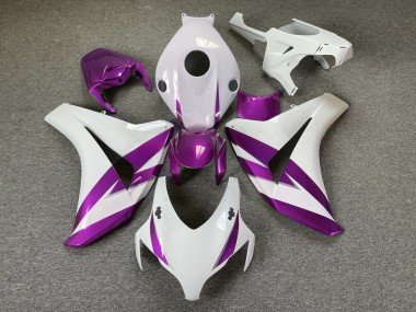 Borde Blanco Brillante & Morado 2008-2011 CBR1000RR Carenados Moto