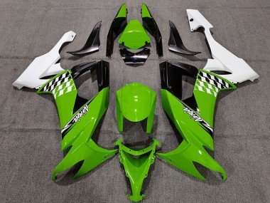 Cheq Verde & Blanco 2008-2010 ZX10R Carenados Moto