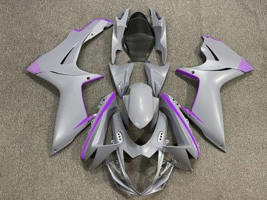 Detalles En Gris Nardo Mate & Morado 2011-2024 GSXR 600-750 Carenados Moto