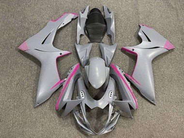 Detalles En Gris Nardo Mate & Rosa 2011-2024 GSXR 600-750 Carenados Moto