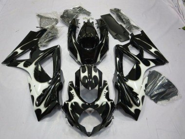 Diseño En Blanco & Negro 2008-2010 GSXR 600-750 Carenados Moto