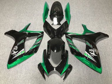 Diseño Verde Brillante & Negro 2006-2007 GSXR 600-750 Carenados Moto