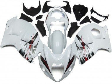 Estilo Blanco Brillante & Plateado 1997-2007 GSXR 1300 Carenados Moto