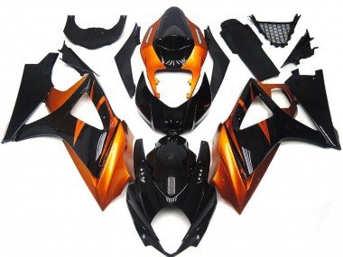 Estilo Naranja & Negro Brillante 2007-2008 GSXR 1000 Carenados Moto