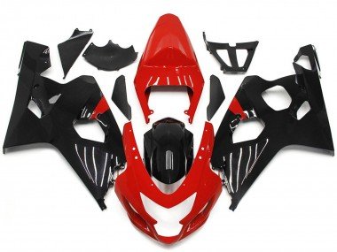 Estilo Rojo & Negro Brillante 2004-2005 GSXR 600-750 Carenados Moto