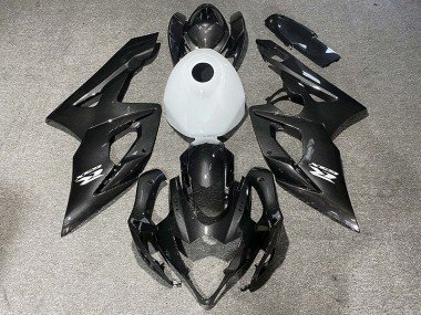 Fibra De Carbono Estilo & Blanco Brillante 2005-2006 GSXR 1000 Carenados Moto