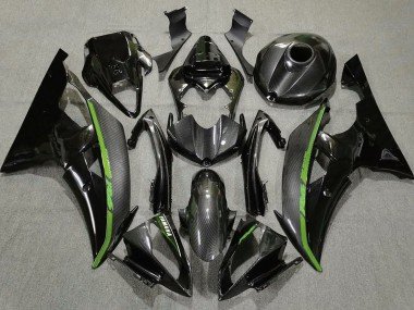 Fibra De Carbono & Verde 2008-2016 R6 Carenados Moto