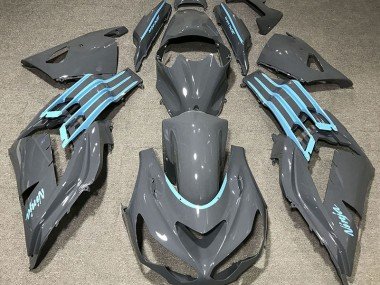Gris Brillante & Azul Claro 2012-2021 ZX14R Carenados Moto