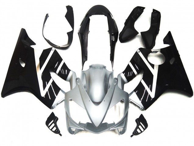 Gris Plateado & Negro Brillante 2004-2007 CBR600 F4i Carenados Moto