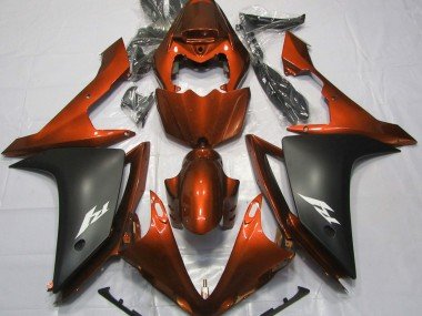 Naranja Brillante & Negro 2007-2008 R1 Carenados Moto