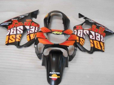 Naranja Mate Negro & Rojo 1999-2000 CBR600 F4 Carenados Moto