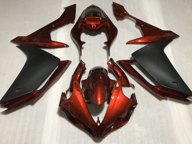 Naranja Oscuro Brillante & Negro 2007-2008 R1 Carenados Moto