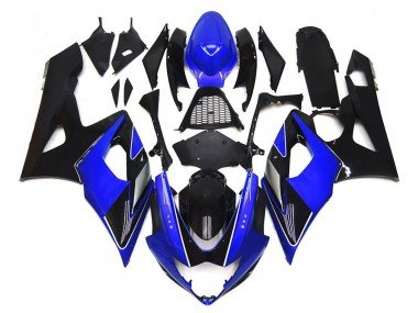 Negro & Azul Brillante Con Plata 2005-2006 GSXR 1000 Carenados Moto